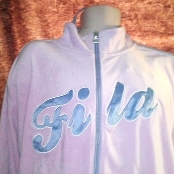 NWT FILA 3X Plus Size Womens Valery Velour Jacket & Pants Tracksuit Pink & Blue - Picture 7 of 12